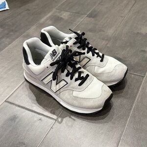 New Balance off-white and Black 574s